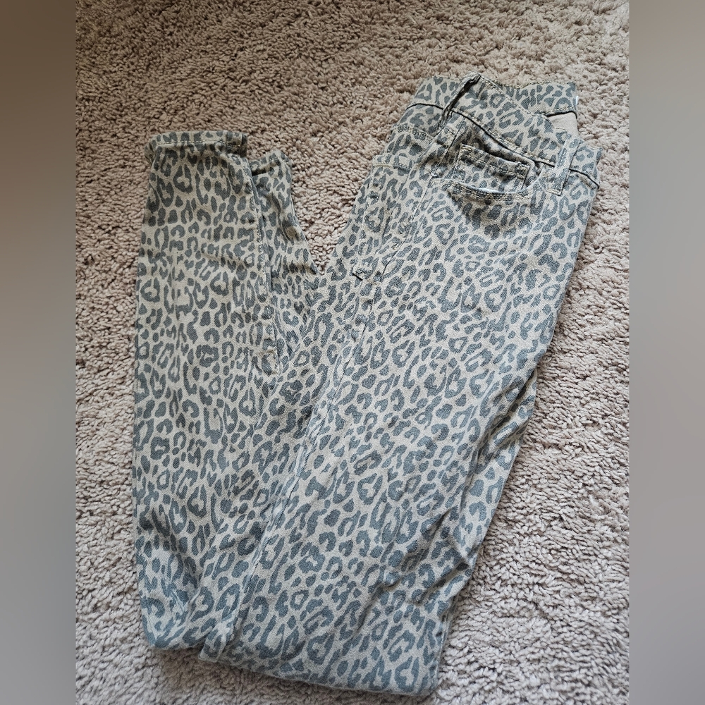 Pacsun 26 small 4 6 cheetah leopard print tan neutral skinny jeans pants